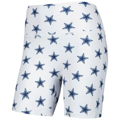 Dallas Cowboys Women's Allover Print Biker Shorts White | NFL