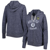 Milwaukee Brewers Touch Women's Training Camp Tri-Blend Lightweight Full-Zip Hoodie - MLB