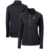 New England Patriots Cutter & Buck Women's Throwback Logo Adapt Eco Knit Stretch Recycled Half-Zip Pullover Top Black | NFL