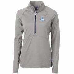 Detroit Lions Cutter & Buck Women's Throwback Logo Adapt Eco Knit Stretch Recycled Half-Zip Pullover Top Gray | NFL