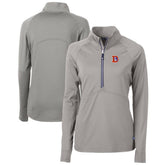 Denver Broncos Cutter & Buck Women's Throwback Logo Adapt Eco Knit Stretch Recycled Half-Zip Pullover Top Gray | NFL