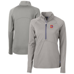 Denver Broncos Cutter & Buck Women's Throwback Logo Adapt Eco Knit Stretch Recycled Half-Zip Pullover Top Gray | NFL