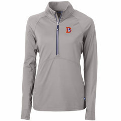 Denver Broncos Cutter & Buck Women's Throwback Logo Adapt Eco Knit Stretch Recycled Half-Zip Pullover Top Gray | NFL