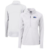 Seattle Seahawks Cutter & Buck Women's Throwback Logo Adapt Eco Knit Stretch Recycled Half-Zip Pullover Top White | NFL