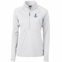 Detroit Lions Cutter & Buck Women's Throwback Logo Adapt Eco Knit Stretch Recycled Half-Zip Pullover Top White | NFL