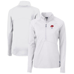 Buffalo Bills Cutter & Buck Women's Throwback Logo Adapt Eco Knit Stretch Recycled Half-Zip Pullover Top White | NFL