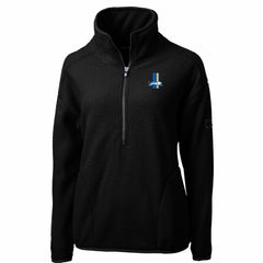 Detroit Lions Cutter & Buck Women's Throwback Logo Cascade Eco Sherpa Fleece Half-Zip Pullover Jacket Black | NFL