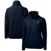 Chicago Bears Cutter & Buck Women's Throwback Logo Cascade Eco Sherpa Fleece Half-Zip Pullover Jacket Navy | NFL