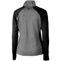 San Francisco 49ers Cutter & Buck Women's Throwback Logo Forge Tonal Stripe Stretch Half-Zip Pullover Top Black | NFL