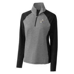 New Orleans Saints Cutter & Buck Women's Throwback Logo Forge Tonal Stripe Stretch Half-Zip Pullover Top Black | NFL