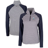 Los Angeles Chargers Cutter & Buck Women's Throwback Logo Forge Tonal Stripe Stretch Half-Zip Pullover Top Navy | NFL