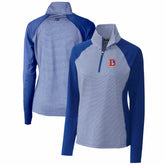 Denver Broncos Cutter & Buck Women's Throwback Logo Forge Tonal Stripe Stretch Half-Zip Pullover Top Royal | NFL
