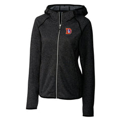 Denver Broncos Cutter & Buck Women's Throwback Logo Mainsail Full-Zip Jacket Heather Charcoal | NFL