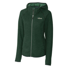 New York Jets Cutter & Buck Women's Throwback Logo Mainsail Full-Zip Jacket Heather Green | NFL