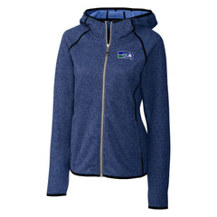 Seattle Seahawks Cutter & Buck Women's Throwback Logo Mainsail Full-Zip Jacket Heather Royal | NFL