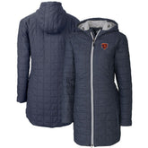 Chicago Bears Cutter & Buck Women's Throwback Logo Rainier Primaloft Eco Full-Zip Hoodie Long Coat Heather Navy | NFL