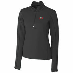 San Francisco 49ers Cutter & Buck Women's Throwback Logo Traverse Stretch Quarter-Zip Pullover Top Black | NFL