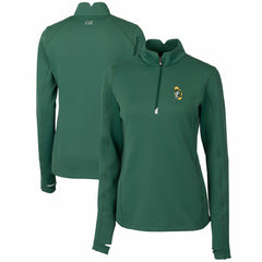 Green Bay Packers Cutter & Buck Women's Throwback Logo Traverse Stretch Quarter-Zip Pullover Top Green | NFL