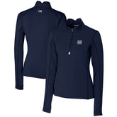 New York Giants Cutter & Buck Women's Throwback Logo Traverse Stretch Quarter-Zip Pullover Top Navy | NFL