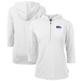 Seattle Seahawks Cutter & Buck Women's Throwback Logo Virtue Eco Pique 3/4 Sleeve Half-Zip Pullover Hoodie White | NFL
