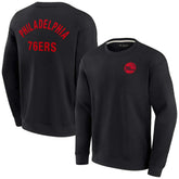 Philadelphia 76ers Unisex Elements Super Soft Fleece Pullover Sweatshirt Black - NBA