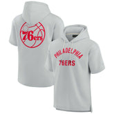 Philadelphia 76ers Unisex Elements Super Soft Fleece Short Sleeve Pullover Hoodie Gray - NBA