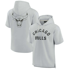 Chicago Bulls Unisex Elements Super Soft Fleece Short Sleeve Pullover Hoodie Gray - NBA