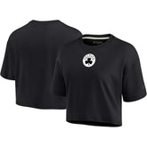 Boston Celtics Women's Elements Super Soft Boxy Cropped T-Shirt Black - NBA