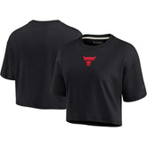 Chicago Bulls Women's Elements Super Soft Boxy Cropped T-Shirt Black - NBA