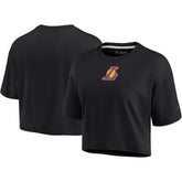 Los Angeles Lakers Women's Elements Super Soft Boxy Cropped T-Shirt Black - NBA