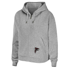 Atlanta Falcons WEAR by Erin Andrews Women's Team Full-Zip Hoodie Heathered Gray | NFL