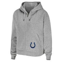 Indianapolis Colts WEAR by Erin Andrews Women's Team Full-Zip Hoodie Heathered Gray | NFL