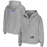 Los Angeles Rams WEAR by Erin Andrews Women's Team Full-Zip Hoodie Heathered Gray | NFL