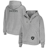 Las Vegas Raiders WEAR by Erin Andrews Women's Team Full-Zip Hoodie Heathered Gray | NFL