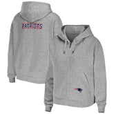 New England Patriots WEAR by Erin Andrews Women's Team Full-Zip Hoodie Heathered Gray | NFL