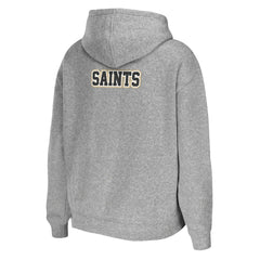 New Orleans Saints WEAR by Erin Andrews Women's Team Full-Zip Hoodie Heathered Gray | NFL