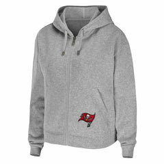 Tampa Bay Buccaneers WEAR by Erin Andrews Women's Team Full-Zip Hoodie Heathered Gray | NFL