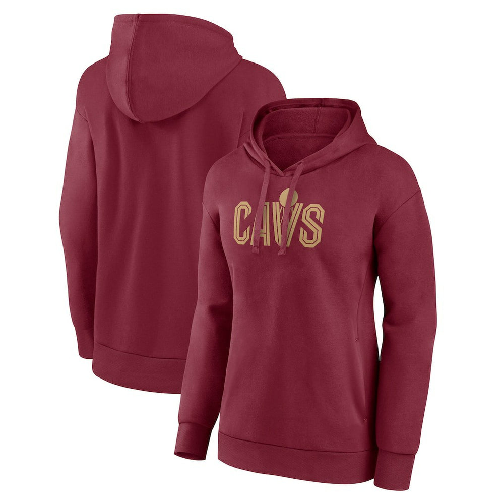 Cleveland Cavaliers Women's Wordmark Alt Pullover Hoodie Wine - NBA