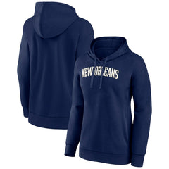 New Orleans Pelicans Women's Wordmark Alt Pullover Hoodie Navy - NBA