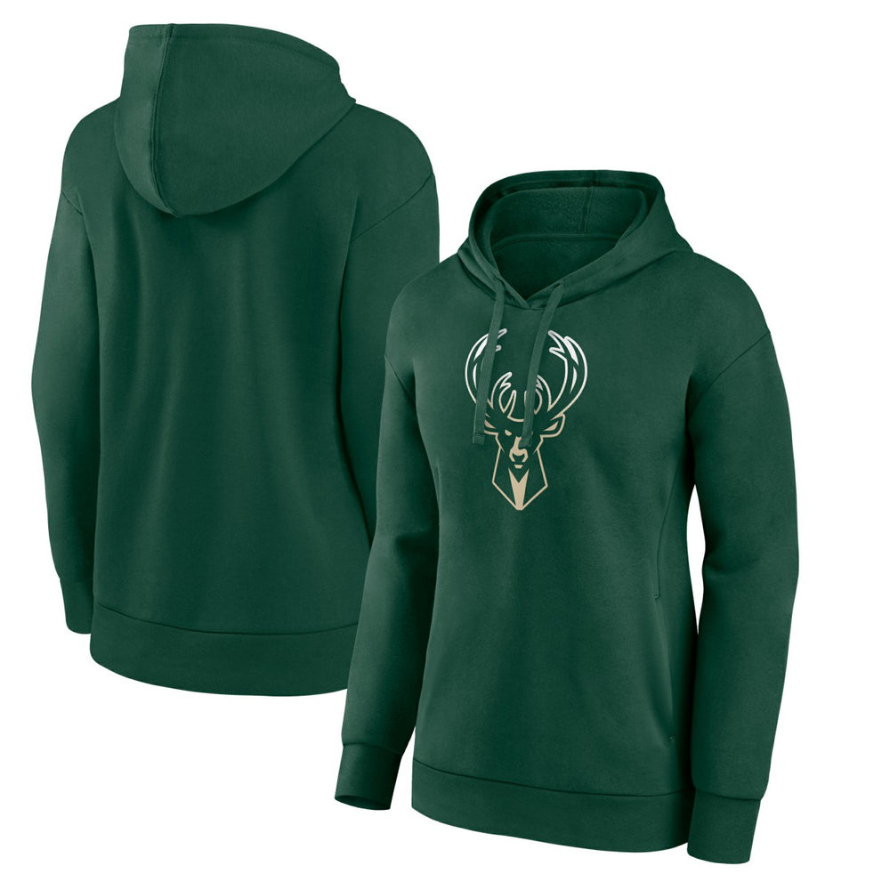 Milwaukee Bucks Women's Gradient Logo Pullover Hoodie Hunter Green - NBA
