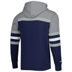 Dallas Cowboys Head Coach Pullover Hoodie Navy/Heathered Gray | Mitchell & Ness