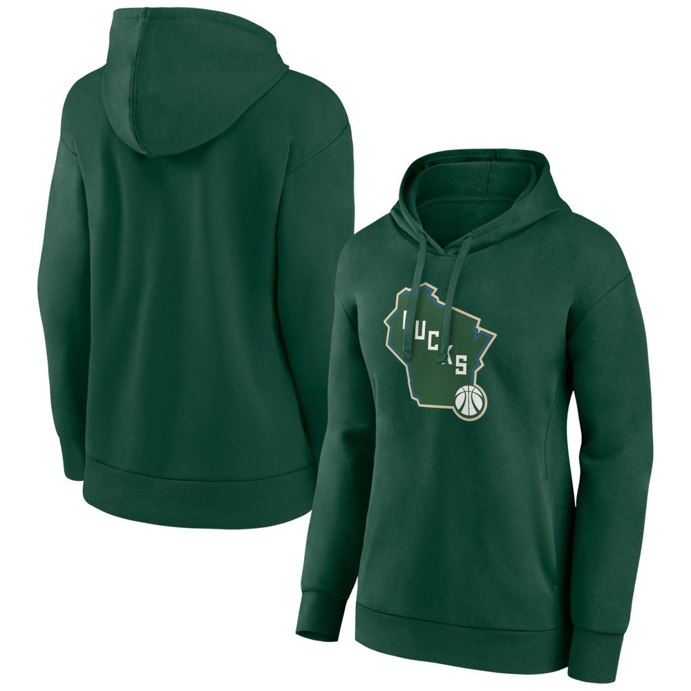 Milwaukee Bucks Women's Alternate Logo Pullover Hoodie Hunter Green - NBA