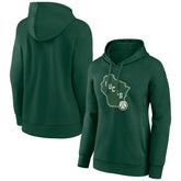 Milwaukee Bucks Women's Alternate Logo Pullover Hoodie Hunter Green - NBA