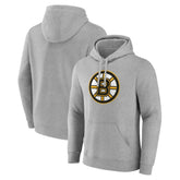 Boston Bruins Fanatics Primary Logo Pullover Hoodie - Heather Gray - NHL
