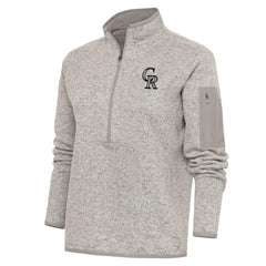 Colorado Rockies Antigua Women's Logo Fortune Quarter-Zip Pullover Jacket - MLB