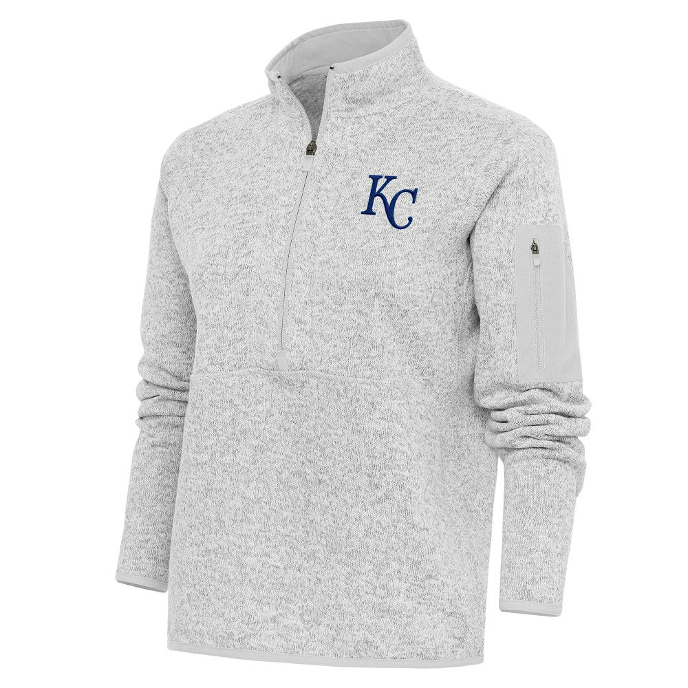Kansas City Royals Antigua Women's Logo Fortune Quarter-Zip Pullover Jacket - MLB