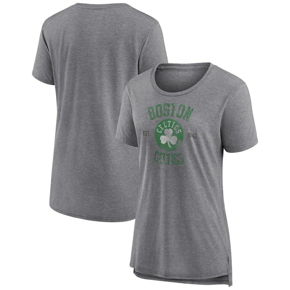 Boston Celtics Women's Heritage Tri-Blend T-Shirt Heather Gray - NBA