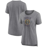 Denver Nuggets Women's Heritage Tri-Blend T-Shirt Heather Gray - NBA