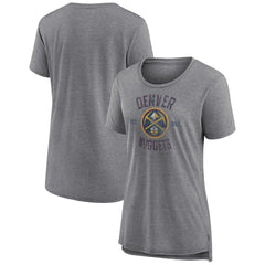 Denver Nuggets Women's Heritage Tri-Blend T-Shirt Heather Gray - NBA