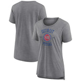 Detroit Pistons Women's Heritage Tri-Blend T-Shirt Heather Gray - NBA